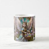 イースターバニーエンジェルの衣装を着た少女 コーヒーマグカップ (中央)
