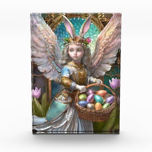 イースターバニーエンジェルの衣装を着た少女 フォトブロック (正面)