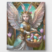 イースターバニーエンジェルの衣装を着た少女 フォトプラーク (正面)