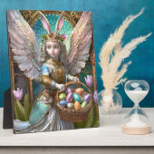 イースターバニーエンジェルの衣装を着た少女 フォトプラーク (側面)