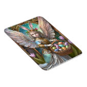 イースターバニーエンジェルの衣装を着た少女 マグネット (右側)