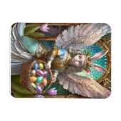 イースターバニーエンジェルの衣装を着た少女 マグネット (横)