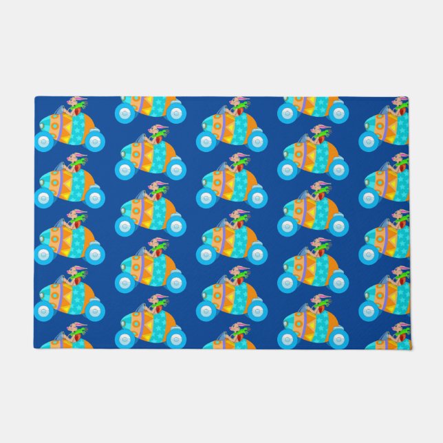 イースターバニーオンバカンス ドアマット (正面)