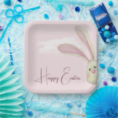 イースターバニーオンピンク ペーパープレート (パーティー)