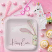 イースターバニーオンピンク ペーパープレート (パーティー)