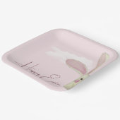 イースターバニーオンピンク ペーパープレート (傾斜あり)