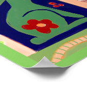 イースターバニーカスタムカラフル ポスター (角)