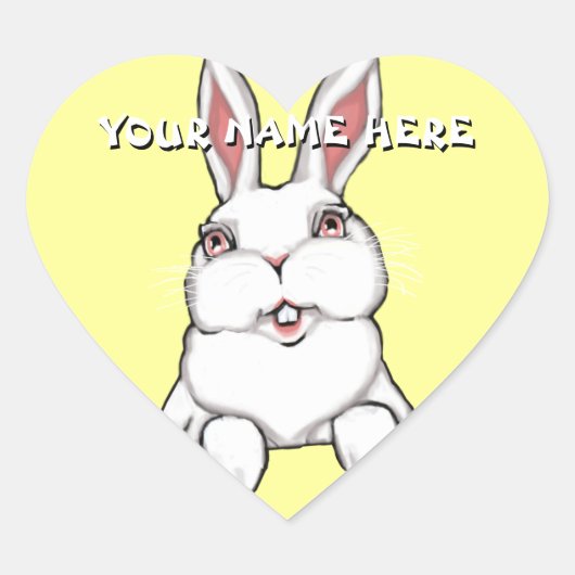イースターバニーカスタムステッカー ハートシール (正面)