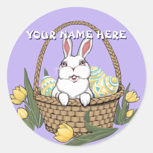 イースターバニーカスタムステッカー ラウンドシール (正面)
