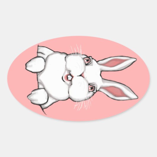 イースターバニーカスタムステッカー 楕円形シール (正面)