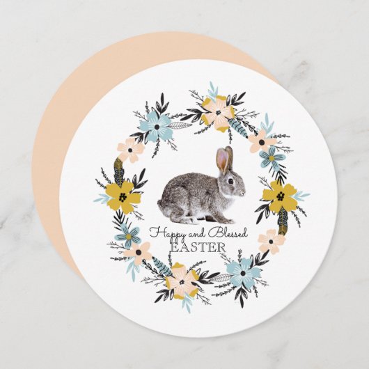 イースターバニーカスタム招待状 招待状 (正面/裏面)