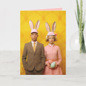 イースターバニーカップル カード (正面)