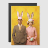 イースターバニーカップル マグネット招待状 (正面/裏面)