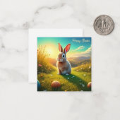 イースターバニーカラフルと卵の春魔法 ノートカード (正面/裏面インサイチュ)