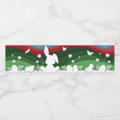 イースターバニーカラフルのペーパーカットの休日デザイン ペットボトルラベル (シングルラベル)