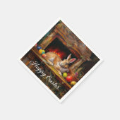 イースターバニーカラフルイースターエッグハッピーイースター スタンダードカクテルナプキン (角)