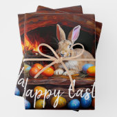 イースターバニーカラフルイースターエッグハッピーイースター ラッピングペーパーシート (インサイチュ)
