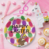 イースターバニーカラフルウサギ卵 ペーパープレート (パーティー)