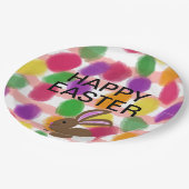 イースターバニーカラフルウサギ卵 ペーパープレート (アングル)