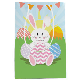 イースターバニーカラフルホリデーエッグキッズ ミディアムペーパーバッグ