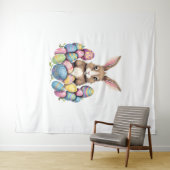 イースターバニーカラフルラビットエッグイースターエッグ狩り タペストリー (インサイチュ(横))