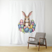 イースターバニーカラフルラビットエッグイースターエッグ狩り タペストリー (インサイチュ)