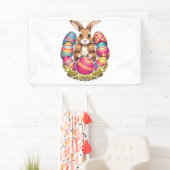イースターバニーカラフルラビットエッグイースターエッグ狩り 横断幕 (インサイチュ)