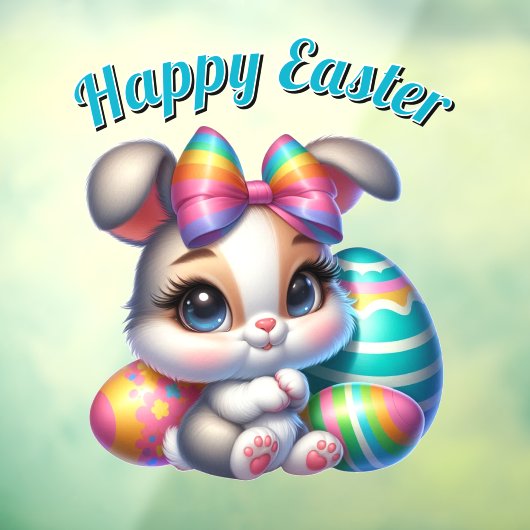 イースターバニーカラフル卵 ウィンドウサイン (シート3)