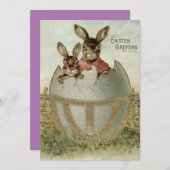 イースターバニーカラーエッグファーム 招待状 (正面/裏面)