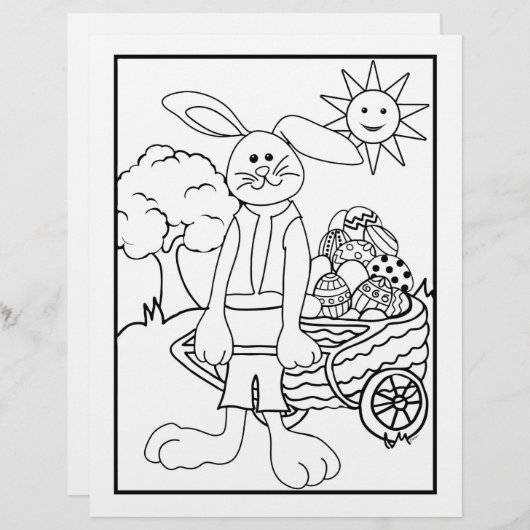 イースターバニーカートの卵の色ページ (正面/裏面)