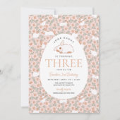 イースターバニーガールズ3rd誕生日招待状 招待状 (正面)