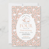 イースターバニーガールズ4th誕生日招待状 招待状 (正面)