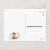 イースターバニーガールフォト誕生日招待状ポスト ポストカード (裏面)