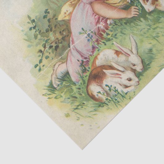 イースターバニーガールヴィンテージはがき 薄葉紙 (詳細)