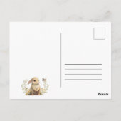 イースターバニーガール写真誕生日招待状ポストカード ポストカード (裏面)