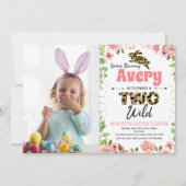 イースターバニーガール2ndバースデーフォト招待状 (正面)