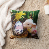 イースターバニーキスをするカウエッグ紙 クッション (ブランケット)