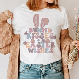 イースターバニーキスレトロフローラ Tシャツ
