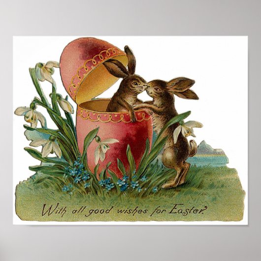 イースターバニーキスヴィンテージ ポスター (正面)