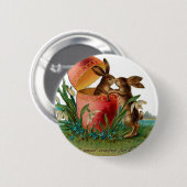 イースターバニーキスヴィンテージ 缶バッジ (正面&裏面)