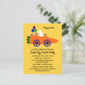 イースターバニーキャロットカー#2招待状はがき インビテーションポストカード (スタンド正面)