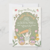 イースターバニーキャロットブランチ卵狩りパーティー 招待状 (正面)