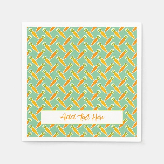 イースターバニーキャロツカスタム文字春ガーデン スタンダードカクテルナプキン (正面)