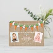イースターバニーキャロツガーランド誕生日パーティーの写真 招待状 (スタンド正面)