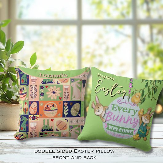 イースターバニーキルティングスタイル クッション