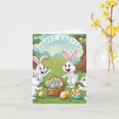 イースターバニーギャザリング カード (黄色い花)
