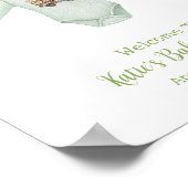 イースターバニーグリーンクロースラインベビーシャワーウェルカム ポスター (角)