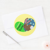 イースターバニーグリーンブルーイースターエッグ ラウンドシール (封筒)