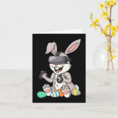 イースターバニーゲーマーおもしろい卵ゲーミングトドラーボーイズ気 カード (黄色い花)