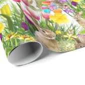 イースターバニーコラージクラフト/ギフトラッピング紙 ラッピングペーパー (ロールコーナー)